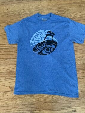 Native Northwest Indigenous Artist Whale Graphic Tee Shirt Unisex M